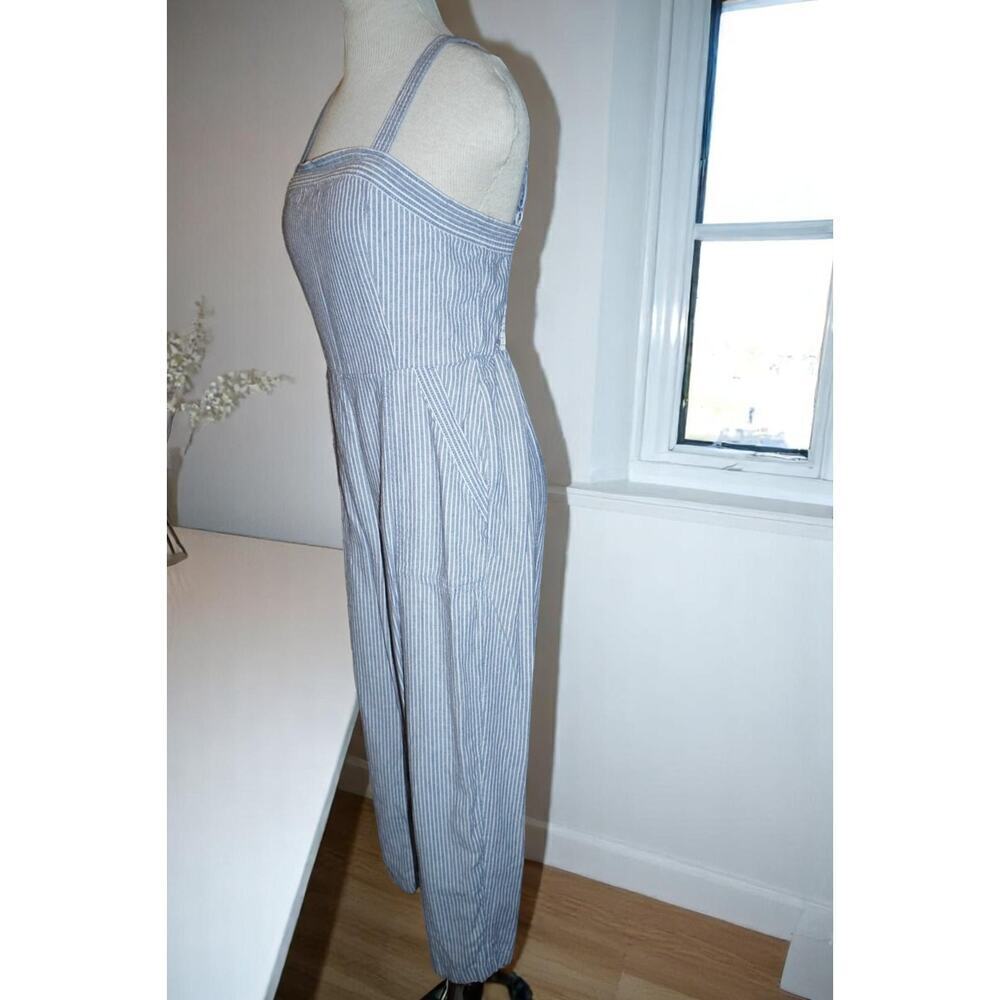 Old Navy Blue White Striped Jumpsuit | Women’s Size Small | Sleeveless Cropped - Picture 3 of 10